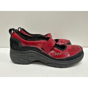 Romika women size EUR 38 US 7.5 red leather straps clogs shoes